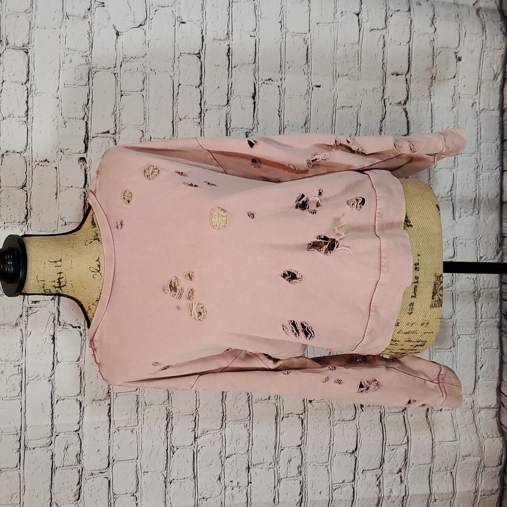 Guess Distressed Sweatshirt Pink Size M